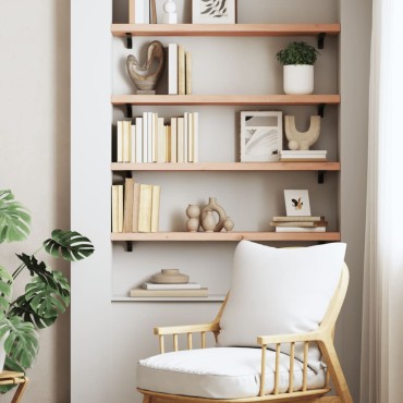 vidaXL Ράφι Τοίχου 100x20x4cm από Ακατέργαστο Μασίφ Ξύλο Δρυός 1 τεμ.