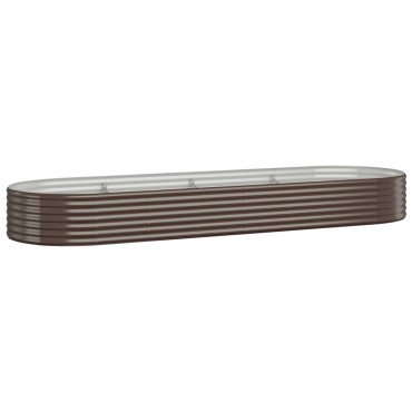 vidaXL Ζαρντινιέρα Καφέ 322x100x36 εκ. Ατσάλι με Ηλεκτρ. Βαφή Πούδρας