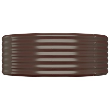 vidaXL Ζαρντινιέρα Καφέ 322x100x36 εκ. Ατσάλι με Ηλεκτρ. Βαφή Πούδρας