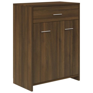vidaXL Ντουλάπι Μπάνιου Καφέ Δρυς 60x33x80cm Επεξεργασμένο Ξύλο