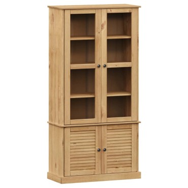 vidaXL Βιτρίνα VIGO 85x35x170cm από Μασίφ Ξύλο Πεύκου 1 τεμ.