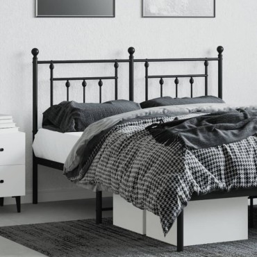 vidaXL Κεφαλάρι Μαύρο Μεταλλικό 146x3x97cm 1 τεμ.