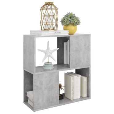 vidaXL Βιβλιοθήκη Γκρι Σκυροδέματος 60x24x63cm από Μοριοσανίδα 1 τεμ.