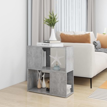 vidaXL Βιβλιοθήκη Γκρι Σκυροδέματος 60x24x63cm από Μοριοσανίδα 1 τεμ.