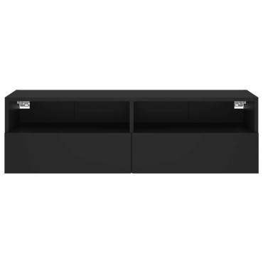 vidaXL Έπιπλο Τοίχου Τηλεόρασης Μαύρο 100x30x30cm Επεξ. Ξύλο
