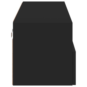 vidaXL Έπιπλο Τοίχου Τηλεόρασης Μαύρο 100x30x30cm Επεξ. Ξύλο