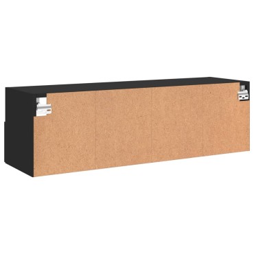 vidaXL Έπιπλο Τοίχου Τηλεόρασης Μαύρο 100x30x30cm Επεξ. Ξύλο