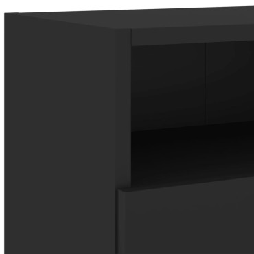vidaXL Έπιπλο Τοίχου Τηλεόρασης Μαύρο 100x30x30cm Επεξ. Ξύλο