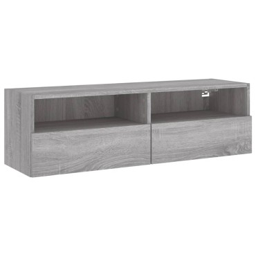 vidaXL Έπιπλο Τηλεόρασης Τοίχου Γκρι Sonoma 100x30x30cm Επεξ. Ξύλο