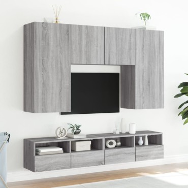 vidaXL Έπιπλο Τηλεόρασης Τοίχου Γκρι Sonoma 100x30x30cm Επεξ. Ξύλο