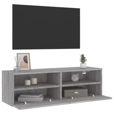 vidaXL Έπιπλο Τηλεόρασης Τοίχου Γκρι Sonoma 100x30x30cm Επεξ. Ξύλο