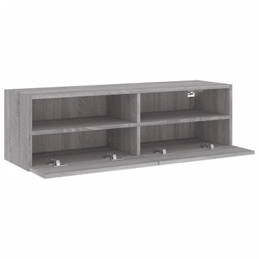 vidaXL Έπιπλο Τηλεόρασης Τοίχου Γκρι Sonoma 100x30x30cm Επεξ. Ξύλο
