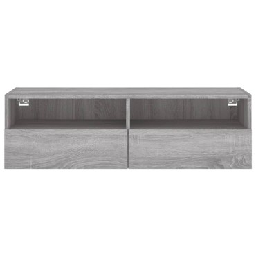 vidaXL Έπιπλο Τηλεόρασης Τοίχου Γκρι Sonoma 100x30x30cm Επεξ. Ξύλο