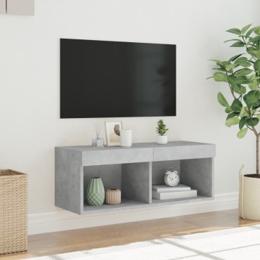 vidaXL Έπιπλο Τηλεόρασης με LED Γκρι Σκυροδέματος 80x30x30cm
