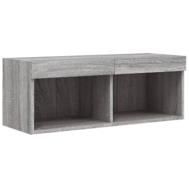 vidaXL Έπιπλο Τηλεόρασης με LED Γκρι Sonoma 80x30x30cm