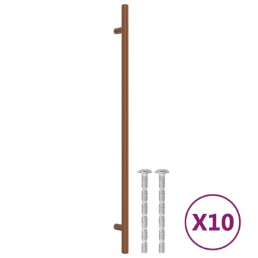vidaXL Λαβές Ντουλαπιών 10 τεμ. Μπρονζέ 320 χιλ. από Ανοξείδωτο Ατσάλι
