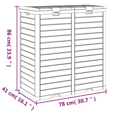 vidaXL Κάδος Απορριμμάτων Εξ. Χώρου Αν. Καφέ 78x41x86 εκ. Πολυπρ/λένιο