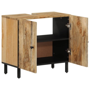 vidaXL Ντουλάπι Μπάνιου 62x33x58cm από Μασίφ Ξύλο Μάνγκο 1 τεμ.