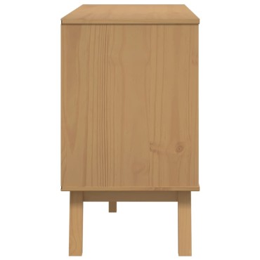 vidaXL Μπουφές OLDEN Λευκό & Καφέ 114x43x73,5cm Μασίφ Ξύλο Πεύκου 1 τεμ.