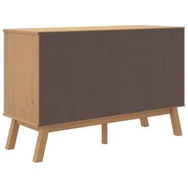 vidaXL Μπουφές OLDEN Λευκό & Καφέ 114x43x73,5cm Μασίφ Ξύλο Πεύκου 1 τεμ.
