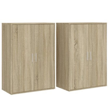 vidaXL Βοηθητικά Ντουλάπια 2 τεμ. Sonoma Δρυς 60x31x84cm Επεξ. Ξύλο