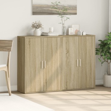 vidaXL Βοηθητικά Ντουλάπια 2 τεμ. Sonoma Δρυς 60x31x84cm Επεξ. Ξύλο