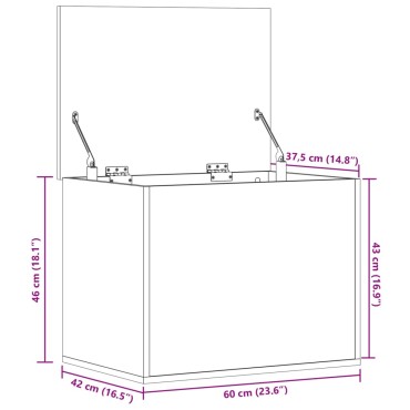 vidaXL Κουτί Αποθήκευσης Λευκό 60x42x46cm Επεξεργασμένο Ξύλο 1 τεμ.