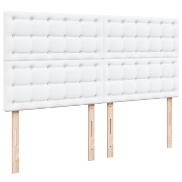 vidaXL Κρεβάτι Boxspring με Στρώμα Λευκό 180x200 εκ. Συνθετικό Δέρμα