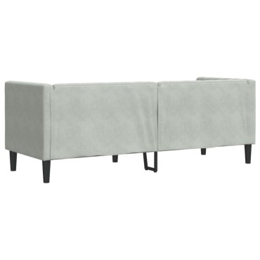 vidaXL Καναπές Τριθέσιος Chesterfield με Στηρίγματα Αν. Γκρι Βελούδο 194x74,5x70,5cm 1 τεμ.