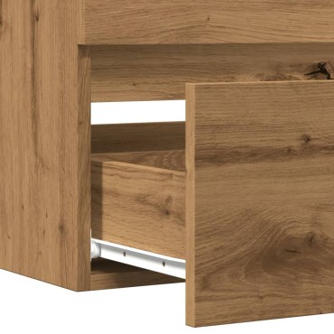 vidaXL Ντουλάπι Νιπτήρα Αρτισιανή Δρυς 100x38,5x45cm Επεξ. Ξύλο 1 τεμ.