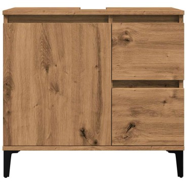 vidaXL Ντουλάπι Νιπτήρα Αρτισιανή Δρυς 65x33x60cm Επεξ. Ξύλο 1 τεμ.