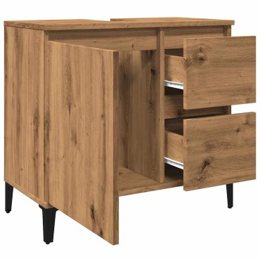 vidaXL Ντουλάπι Νιπτήρα Αρτισιανή Δρυς 65x33x60cm Επεξ. Ξύλο 1 τεμ.