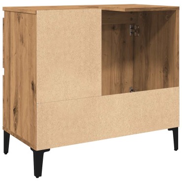 vidaXL Ντουλάπι Νιπτήρα Αρτισιανή Δρυς 65x33x60cm Επεξ. Ξύλο 1 τεμ.