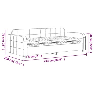 vidaXL Κρεβάτι ημέρας με στρώμα σκούρο γκρι 90x190 cm Βελούδο