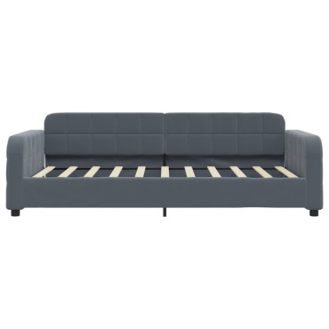vidaXL Κρεβάτι ημέρας με στρώμα σκούρο γκρι 90x190 cm Βελούδο