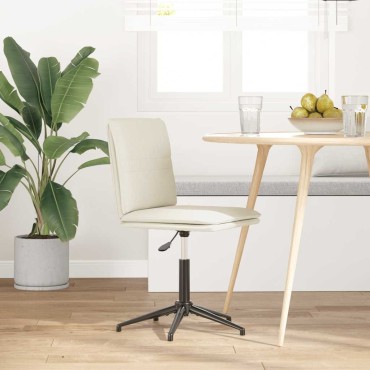 vidaXL Καρέκλα Τραπεζαρίας Κρεμ Βελούδινη 44x50x(74-84) cm 1 τεμ.