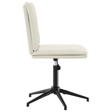 vidaXL Καρέκλα Τραπεζαρίας Κρεμ Βελούδινη 44x50x(74-84) cm 1 τεμ.