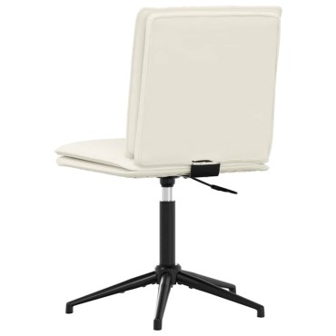 vidaXL Καρέκλα Τραπεζαρίας Κρεμ Βελούδινη 44x50x(74-84) cm 1 τεμ.