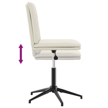 vidaXL Καρέκλα Τραπεζαρίας Κρεμ Βελούδινη 44x50x(74-84) cm 1 τεμ.