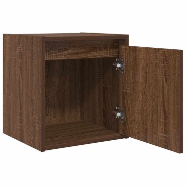 vidaXL Κομοδίνο Επιτοίχιο Καφέ Δρυς 38x34x40cm 1 τεμ.