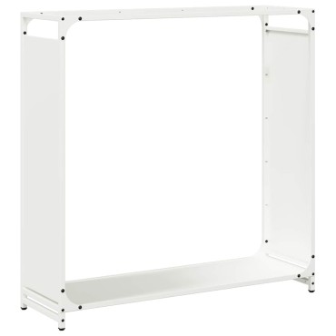vidaXL Ράφι για καυσόξυλα Λευκό 90x28x90 cm Ατσάλι ψυχρής έλασης