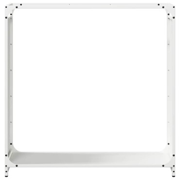 vidaXL Ράφι για καυσόξυλα Λευκό 90x28x90 cm Ατσάλι ψυχρής έλασης