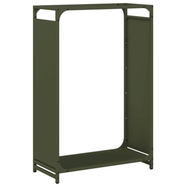 vidaXL Ράφι για καυσόξυλα Ελαιοπράσινο 60x28x90cm Ατσάλι ψυχρής έλασης