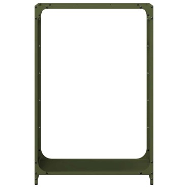 vidaXL Ράφι για καυσόξυλα Ελαιοπράσινο 60x28x90cm Ατσάλι ψυχρής έλασης