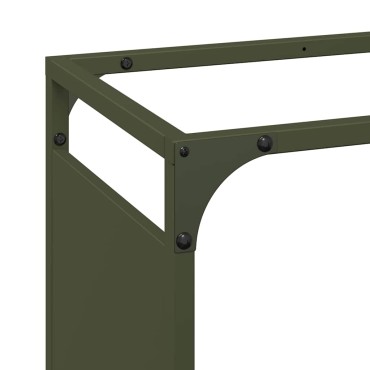 vidaXL Ράφι για καυσόξυλα Ελαιοπράσινο 60x28x90cm Ατσάλι ψυχρής έλασης