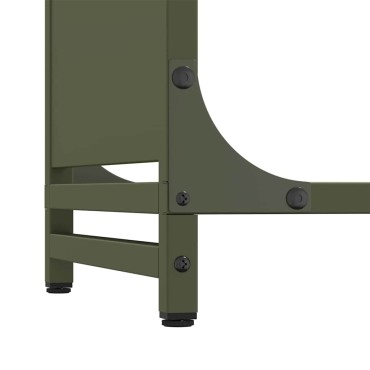 vidaXL Ράφι για καυσόξυλα Ελαιοπράσινο 60x28x90cm Ατσάλι ψυχρής έλασης
