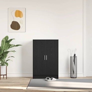 vidaXL Παπουτσοθήκη Μαύρη βελανιδιά 60x35x92cm Επεξεργασμένο Ξύλο