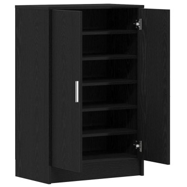 vidaXL Παπουτσοθήκη Μαύρη βελανιδιά 60x35x92cm Επεξεργασμένο Ξύλο