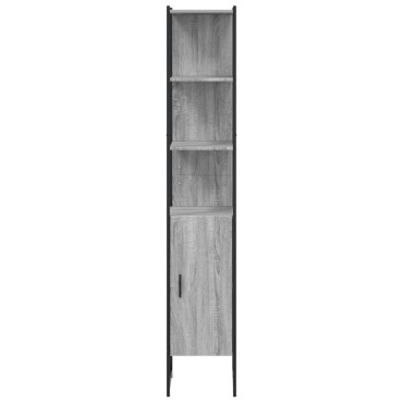 vidaXL Ντουλάπι Μπάνιου Γκρι Sonoma 33x33x185,5cm Επεξεργασμένο Ξύλο 1 τεμ.