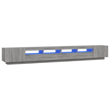 vidaXL Σετ Επίπλων Τηλεόρασης 3 τεμ. LED Γκρι Sonoma Επεξεργασμένο Ξύλο 100x35x80cm